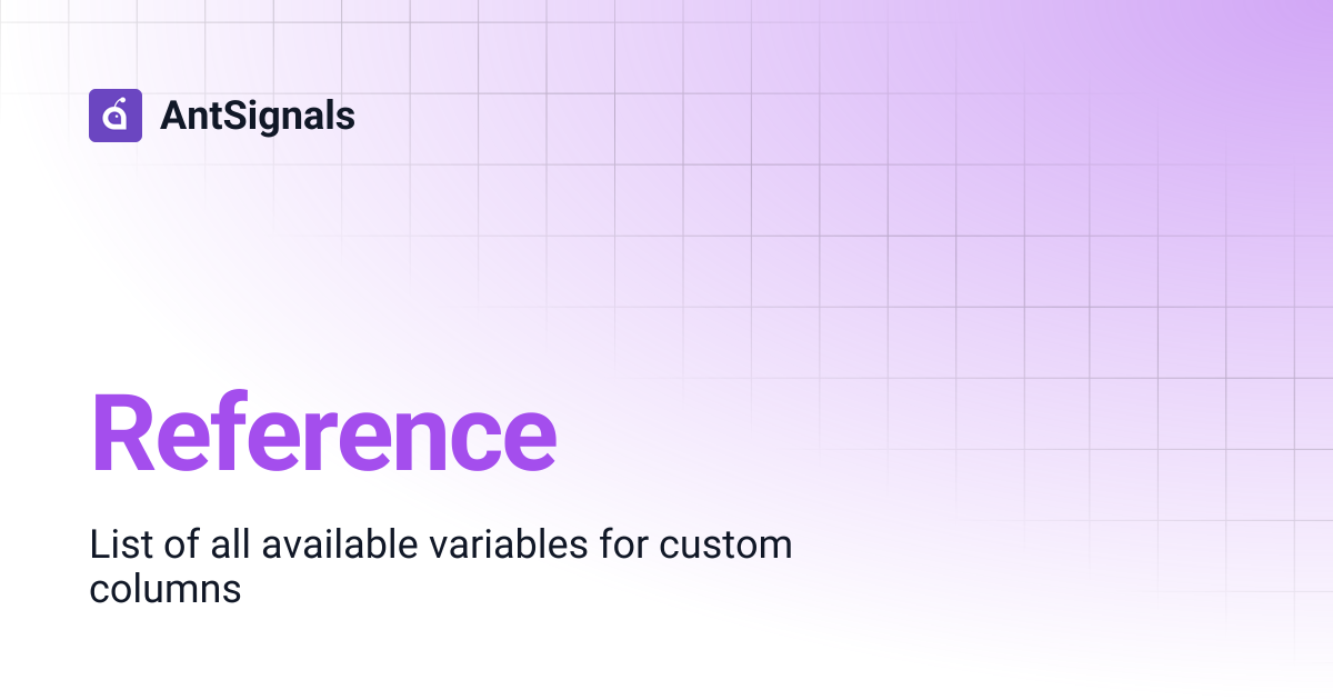 Reference | AntSignals